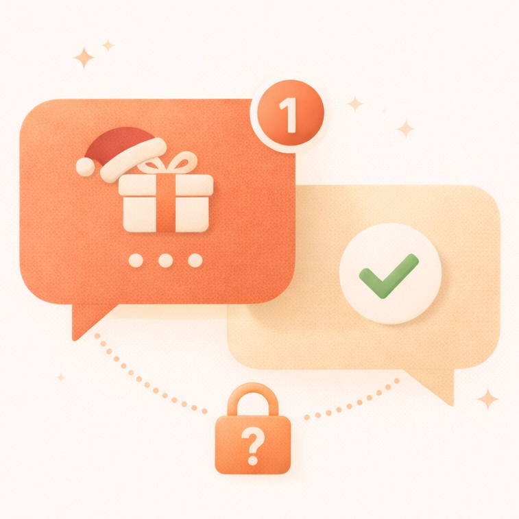 Private chat illustration - Coordinate gifts secretly with real-time messaging