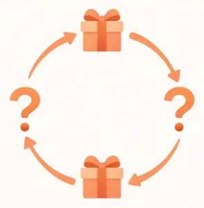 Secret Santa illustration - Anonymous gift exchange with smart exclusions