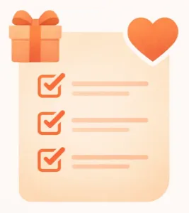 Wishlist feature illustration - Create and share gift lists